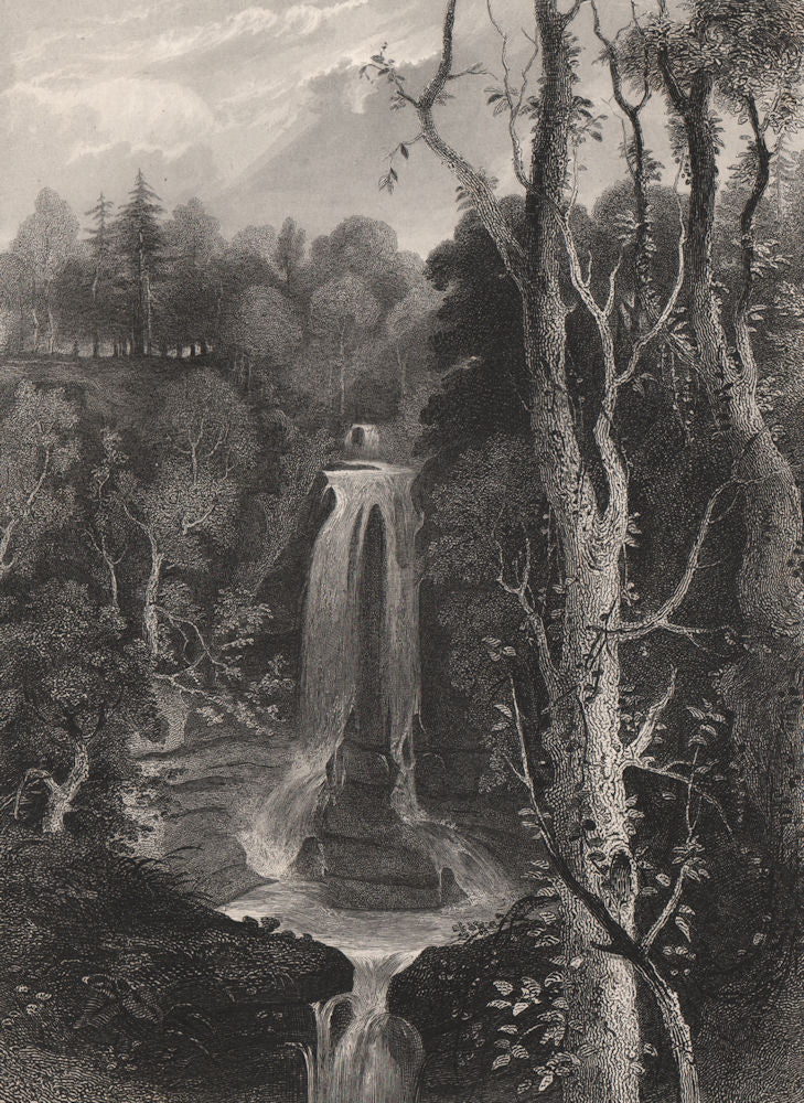 Falls of Acharn, near Kenmore, Aberfeldy, Scotland. MACKENZIE 1868 old print